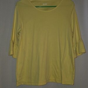 BLAIR Yellow Ruffle Sleeve Top